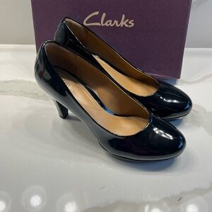 Clarks Women's Black Patent Heels